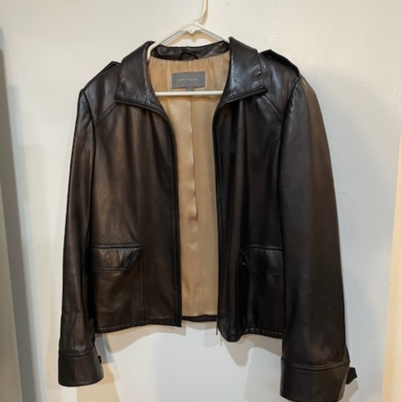 Black leather Ann Taylor jacket - Picture 1 of 3